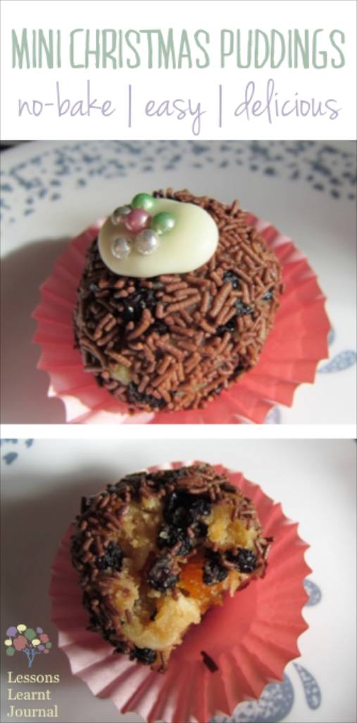 No Bake Recipes: Mini Christmas Puddings via Lessons Learnt Journal