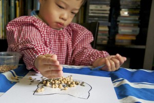 Fine motor skills using tweezers via Lessons Learnt Journal