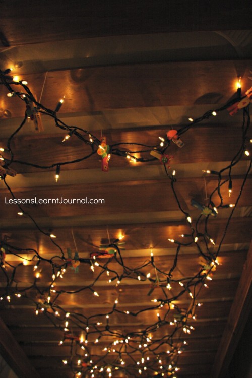 Open up your child's imagination by creating a fort with fairy lights. Lessons Learnt Journal.