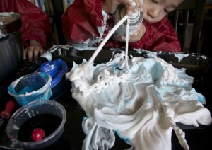 coloured shaving cream car wash via Lessons Learnt Journal