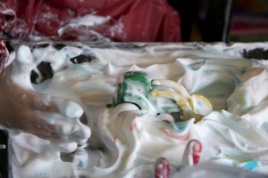 coloured shaving cream car wash via Lessons Learnt Journal