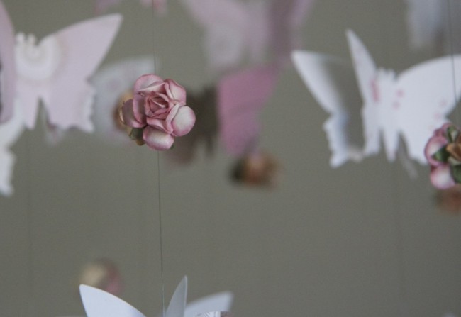 DIY Butterfly Roses Chandelier