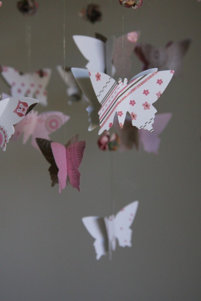 DIY Butterfly Roses Chandelier