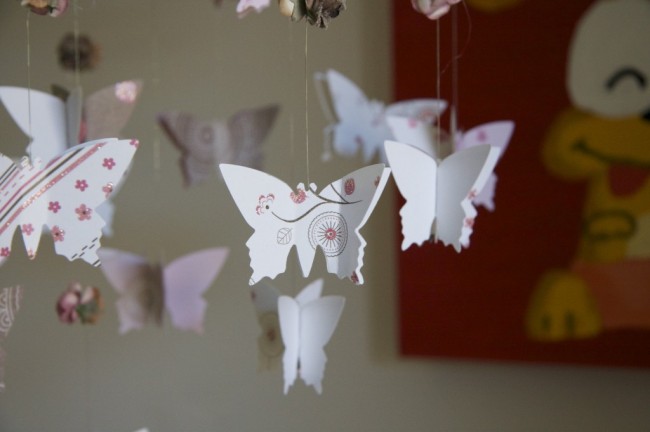 DIY Butterfly Roses Chandelier