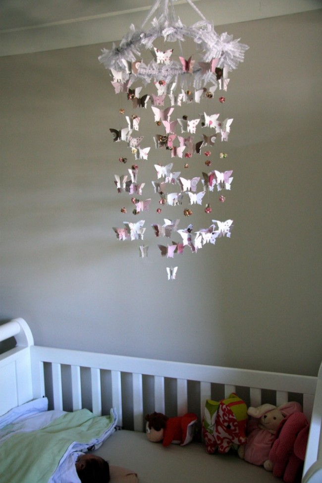 DIY Butterfly Roses Chandelier