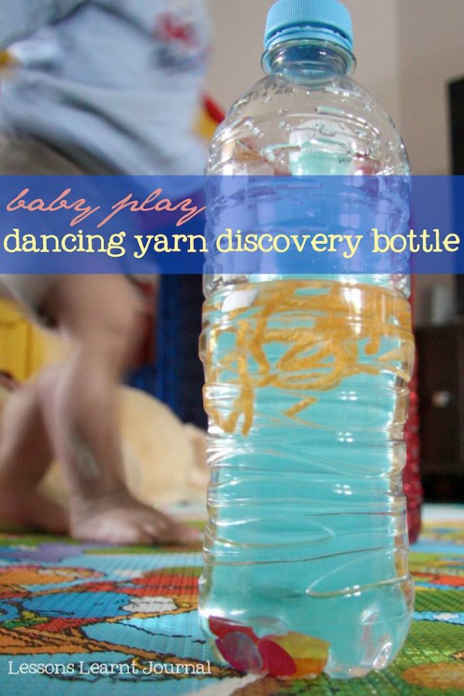 http://lessonslearntjournal.com/wp-content/uploads/2012/02/Baby-Play-Dancing-Yarn-Discovery-Bottle-Lessons-Learnt-Journal-1.jpg