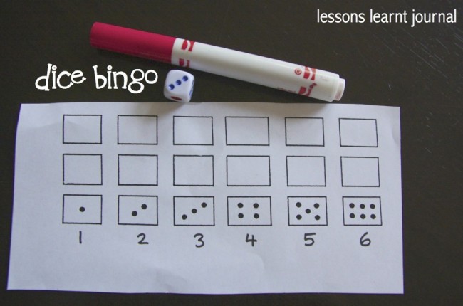 Dice Bingo - Subitising