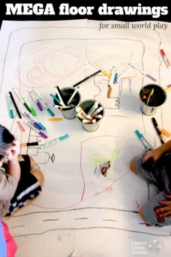 Mega Floor Drawings for Small World Play via Lessons Learnt Journal