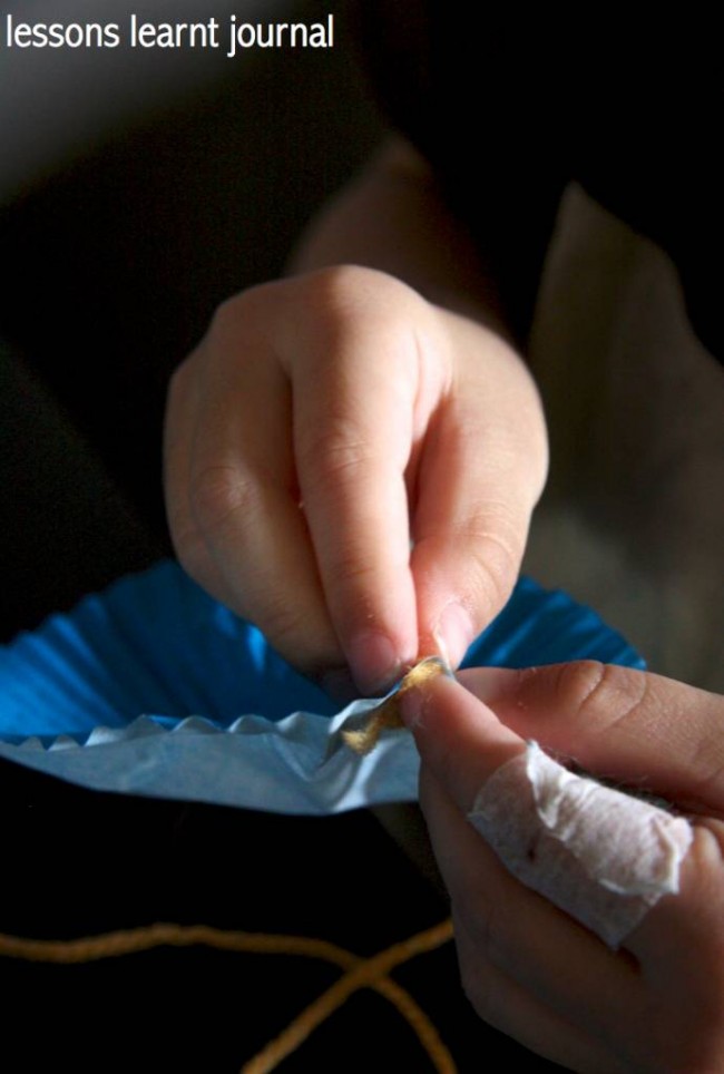 Fine Motor Skills Patty Pan Mobile via Lessons Learnt Journal