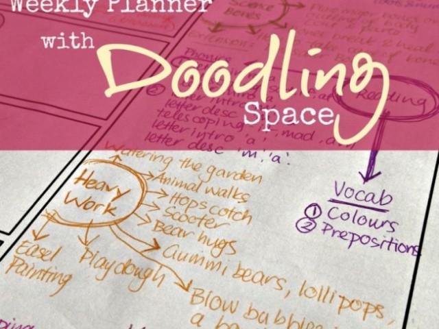 Printable Weekly Planner with Doodling Space