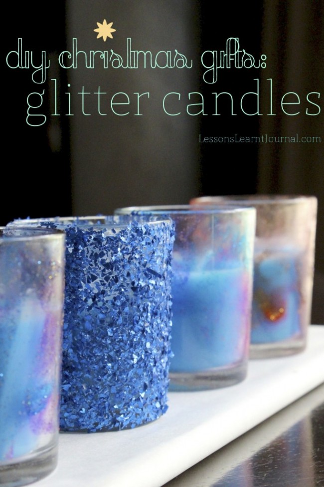 DIY Christmas Gifts: Glitter Candles