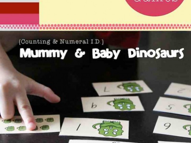 Math Games: Numeral Identification & Counting, Dinosaurs