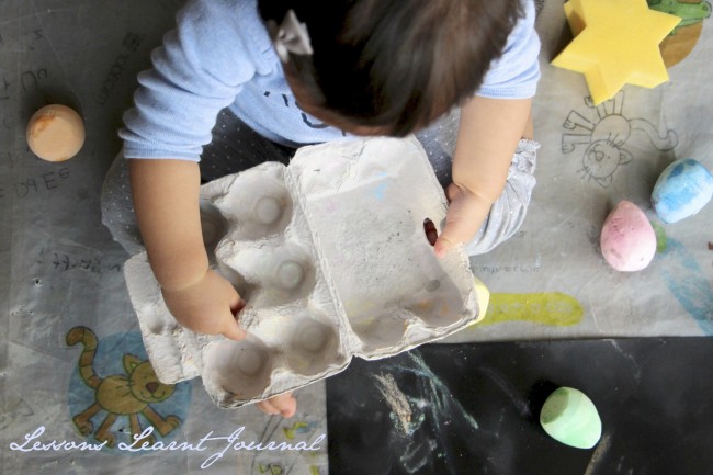 Baby Play: Open Ended Play with Wet Chalk | Lessons Learnt Journal