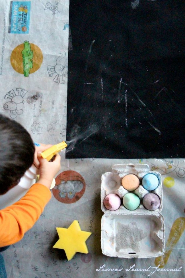 Baby Play: Open Ended Play with Wet Chalk | Lessons Learnt Journal