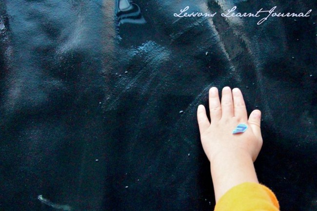 Baby Play: Open Ended Play with Wet Chalk | Lessons Learnt Journal