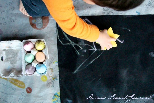 Baby Play: Open Ended Play with Wet Chalk | Lessons Learnt Journal