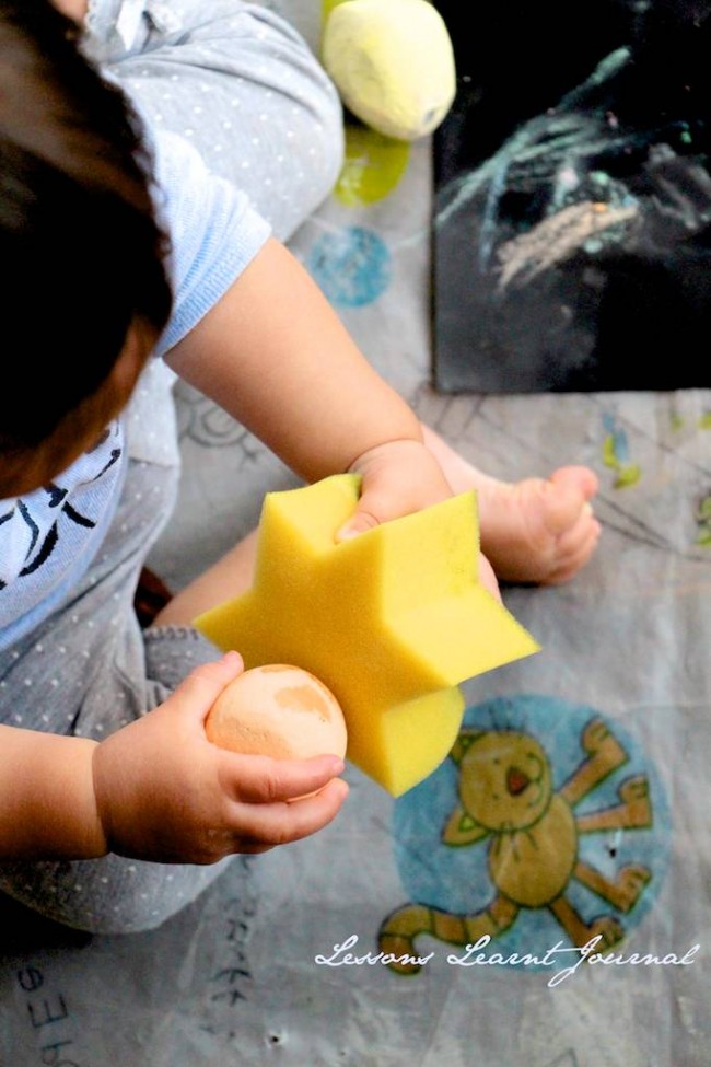 Baby Play: Open Ended Play with Wet Chalk | Lessons Learnt Journal