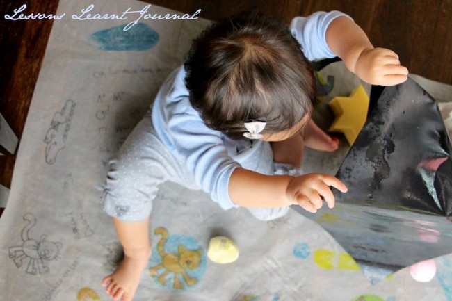 Baby Play: Open Ended Play with Wet Chalk | Lessons Learnt Journal