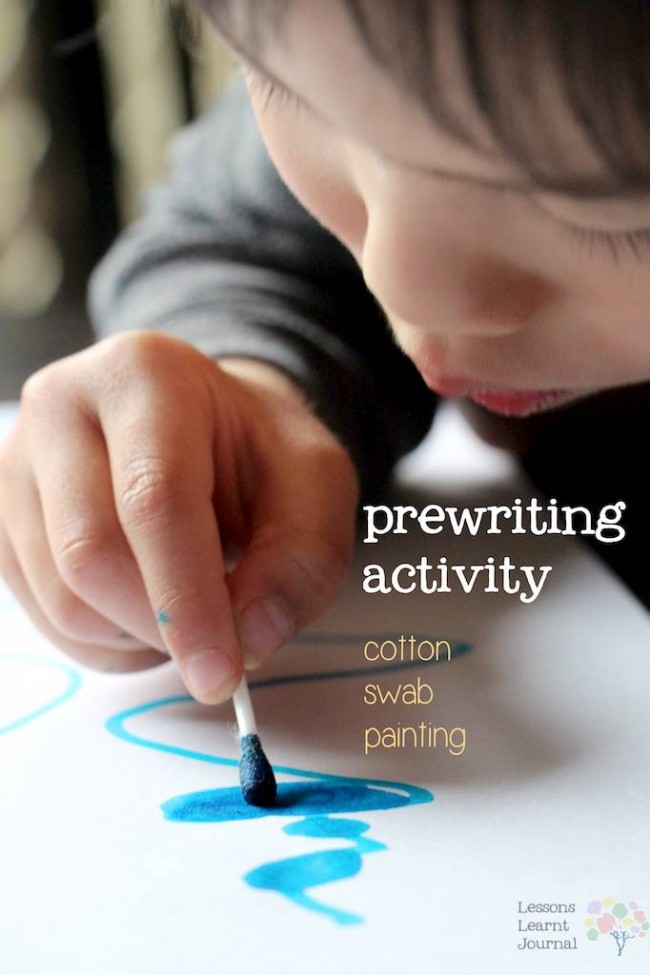 Prewriting Activity Cotton Swab Painting via Lessons Learnt Journal