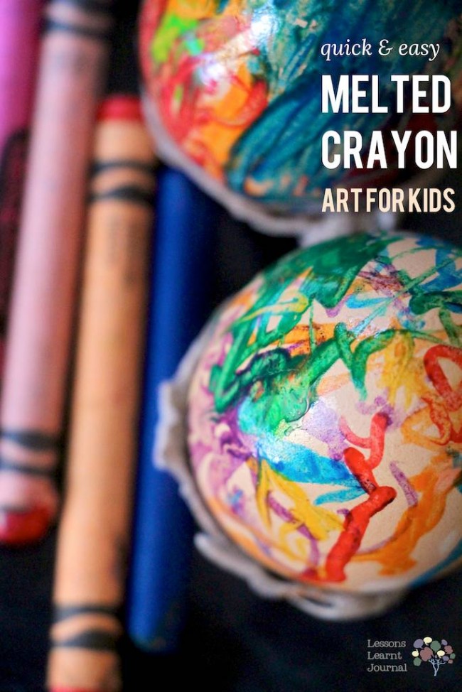 Hot Rock Melted Crayon Art - No Time For Flash Cards