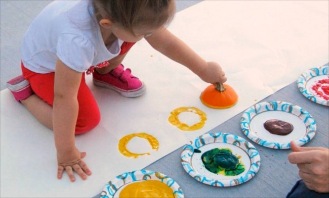 Pumpkin Printing via Simple Home Blessings at B-Inspired Mama