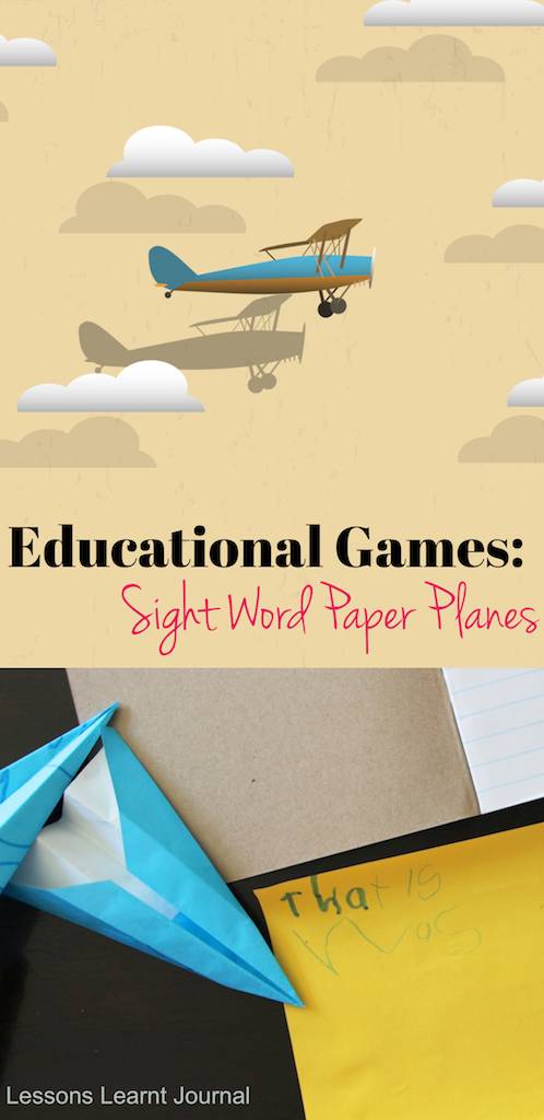Educational Games Sight Word Paper Planes via Lessons Learnt Journal