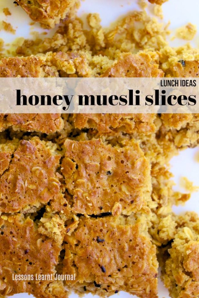 Lunch Ideas Honey Muesli Slices via Lessons Learnt Journal