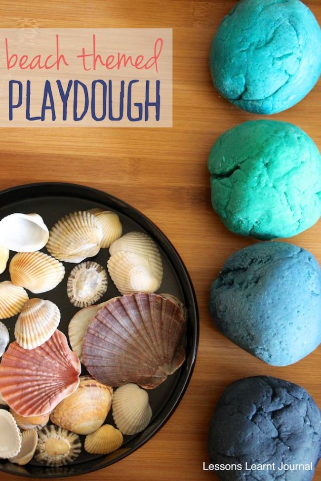 Make Playdough Beach Themed via Lessons Learnt Journal