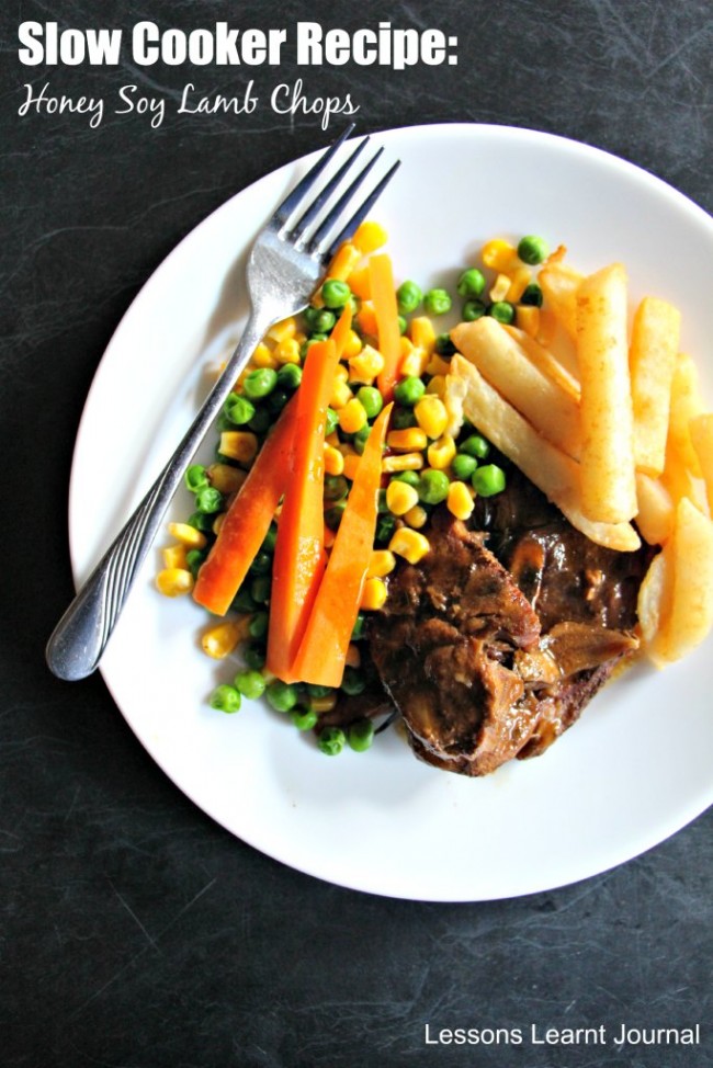 Easy Slow Cooker Recipes Honey Soy Lamb Chops via Lessons Learnt Journal